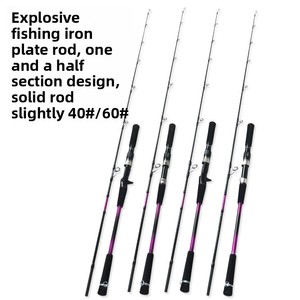 Caña de Pesca Híbrida de Carbono de 1.5 Piezas con Unión a Tope, Irrompible, para Slow Jigging, 1.65m/1.83m, Punta Sólida, para Pesca en Agua Dulce y Mar - Product Image 1