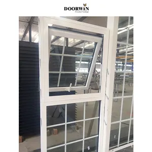 Doorwin澳大利亚标准热卖Maimi双层玻璃顶部悬挂热断铝浴室遮阳篷窗户