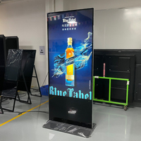 TV Lantai Slim 43 Inch 49/55/65 Inch, Kios LCD Layar Datar, Digital Signage dan Display dengan USB, 4G, Wifi, Video Totem