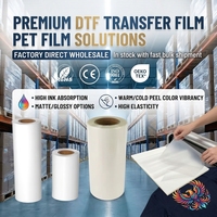 Rouleau de film PET DTF mat double face à chaud 30cm 60cm pour imprimante DTF, transfert thermique, impression de t-shirts, vêtements et articles vestimentaires
