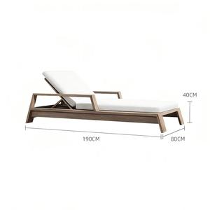 Modern Villa Outdoor Lounger Chair Hotel Outdoor Comfortable Teak Sun Lounger Resort Swimming Pool Lounger Chair Beach Furniture - Product Image 6