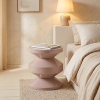 Table d'appoint en métal géométrique style Pop Art moderne, avec plateau brillant, tabouret d'appoint aux couleurs vives, ornement d'espace de salon, couleur personnalisable