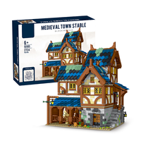Kit de construction d'écurie médiévale de 2724 pièces pour enfants et adultes dans des constructions sur le thème de la fantaisie, idéales pour les créations de scènes de château