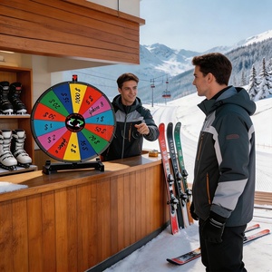 Rueda de la Fortuna de 24 Pulgadas para Juego de Stand de Carnaval, <span class=keywords><strong>Bingo</strong></span> Interactivo, Sorteo de Lotería, Premios Aleatorios y Rifa - Product Image 1