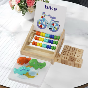 Jeux d'orthographe de mots personnalisés, ensembles de cadres de comptage de perles, blocs de l'<span class=keywords><strong>alphabet</strong></span>, jouets éducatifs d'apprentissage assortis pour enfants, garçons et filles - Product Image 2