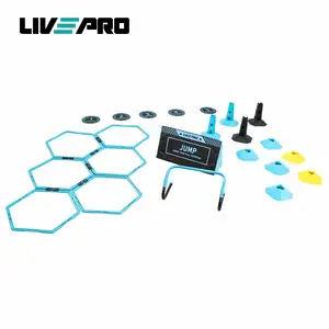 Set Of 6 Adjustable Low MOQ Football Training Equipment Hexagonal Speed Quick Rings Agility Ladders Workout Hurdles