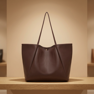 Bolsos de Mano Minimalistas para Mujer, Bolso Tote de Cuero con Diseño Abierto, Color Marrón, para Uso Diario en Todas las Estaciones, Bolsos de Mano Casuales para Mujer - Product Image 1