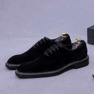 Retro high-end genuine leather large-size men's suede polished business casual shoes with breathable Oxford leather design - Product Image 1