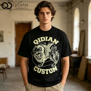 T-shirt Oversize da Uomo Personalizzata OEM con Stampa, Girocollo Traspirante a Manica Corta, Stile Streetwear Lavato Effetto Retrò, Ideale per l'Estate - Product Image 1