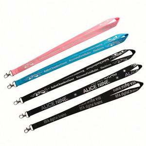 Lanière en RPET imprimée de logo personnalisé OEM sérigraphie et impression numérique bon marché en polyester et nylon de sublimation - Product Image 1