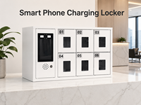 Armario de Carga para Teléfonos Inteligentes con 6 Puertas, Pantalla Táctil, Gabinete de Almacenamiento Seguro para Teléfonos Móviles, Ensamblado, para Oficina, Escuela, Recepción