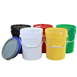 Seau rond en plastique pour la colle avec couvercle, Images, 5 gallons, pour colles