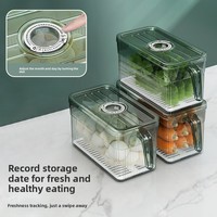Boîte de conservation pour réfrigérateur, design moderne et minimaliste, usage domestique, hermétique, en PP, avec fonction de drainage, empilable, sans BPA, haute qualité