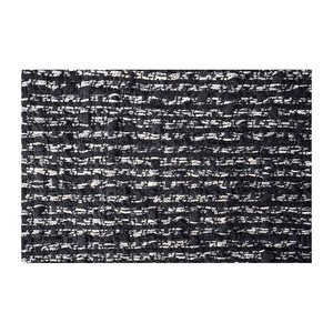 Tela Tweed de Primera Calidad Hecha en Corea, Negra y Marfil, con Textura de Escalera y Nudos, Tejido Personalizado OEM y ODM - Product Image 1