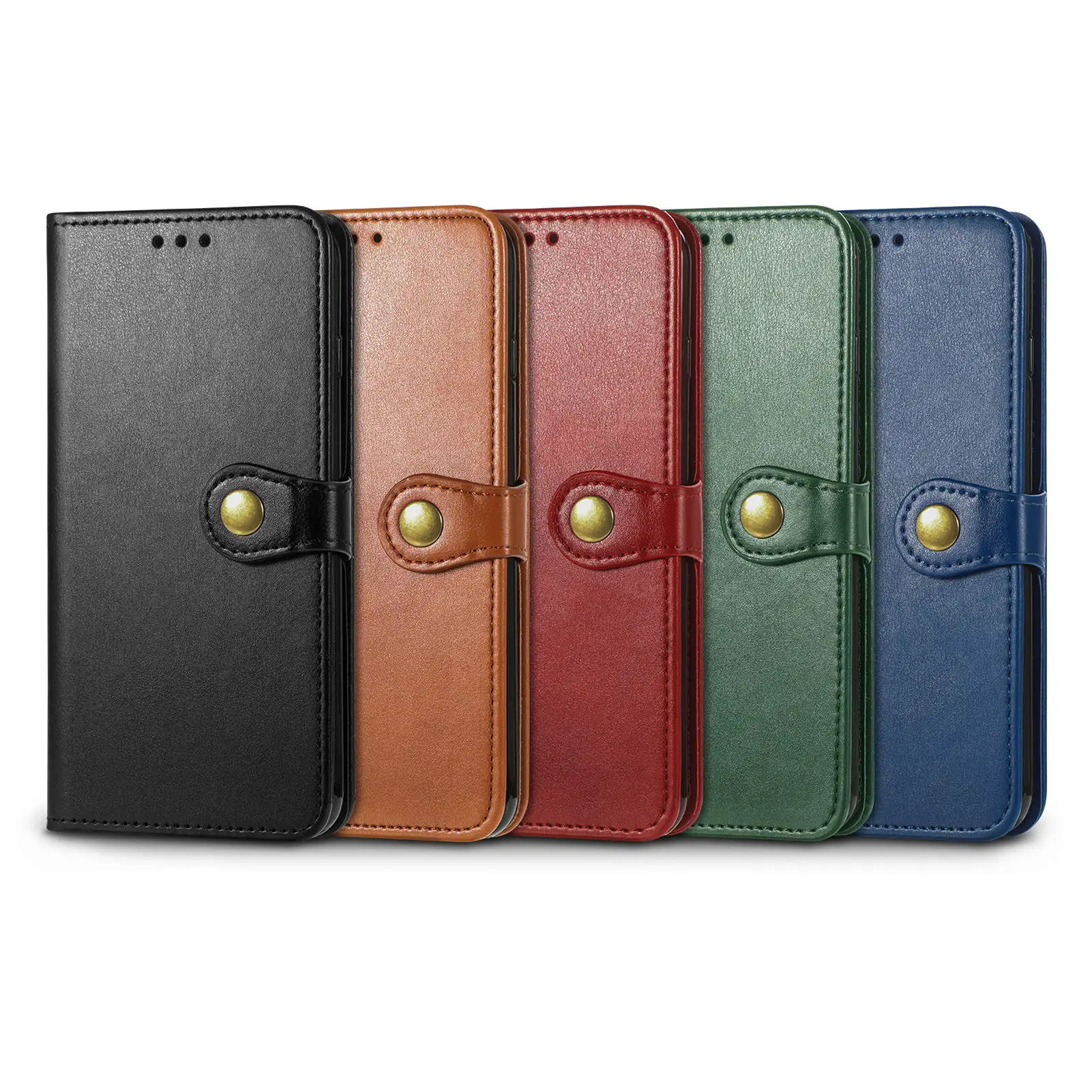 Casing dompet ponsel gaya buku kulit, casing ponsel dompet gaya buku kulit untuk iPhone 15 Pro Max 14 13 12 11 XR XS X 7 8 Plus