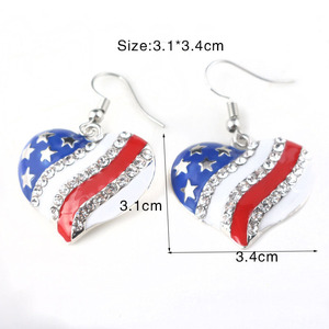 Pendientes de acrílico con diamantes de imitación de estrella de cinco puntas con bandera estadounidense, bonitos y encantadores, para el Día de la Independencia del <span class=keywords><strong>4</strong></span> de julio, ideales para fiestas. - Product Image 6