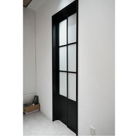 Porte coulissante battante PT moderne 2026, gain de place, avec cadre en aluminium, porte coulissante en verre insonorisée pour cuisine, salle de bain, hôtel