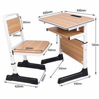 Ensemble bureau et chaise pour étudiants, mobilier de classe, table et chaise d'école pour l'école primaire, secondaire et universitaire