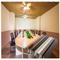 Techos Metálicos Modernos para Interiores, Diseño 3D con Aspecto de Madera, Impermeables, Resistentes al Fuego, Rejilla de Techo Perforada con Bafles de Aluminio Suspendidos