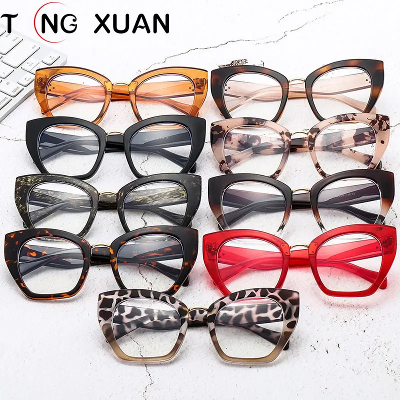 Wholesale Women Trendy Cat Eye Glasses For Ladies Anti blue light Eyeglasses Optical Frames Tr90 Eyewear Custom Logo