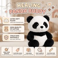 Peluche Panda Assis Personnalisé, Adorable Ours en Peluche Dessin Animé, Doux et Moelleux, Idéal Cadeau de Fêtes et Décoration Maison, Faible MOQ, OEM ODM