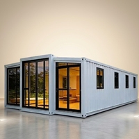 Maison préfabriquée moderne extensible 10ft 20ft 30ft 40ft, conteneur pliable à double aile avec cuisine et salle de bain