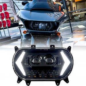 Koplamp LED Road Glide motorfiets grootlicht/dimlicht richtingaanwijzer DRL verlichtingssysteem koplamp vervangende accessoires (zwart) - Product Image 1