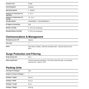 Sistema de Alimentación Ininterrumpida (<span class=keywords><strong>UPS</strong></span>) Inteligente <span class=keywords><strong>APC</strong></span> SURT2000XLICH Smart-<span class=keywords><strong>UPS</strong></span> RT de 2000 VA, 1400 W, 230 V, para Montaje en Rack, <span class=keywords><strong>UPS</strong></span> de 2 KVA - Product Image 6