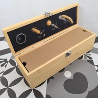 Boîte de rangement à vin en bois personnalisable avec motif gravé LOGO, ensemble d'outils, forme rectangulaire, cadeau de cave à vin de qualité supérieure