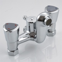 Ensemble de robinetterie de douche pour baignoire murale en alliage de zinc, mitigeur à double bouton