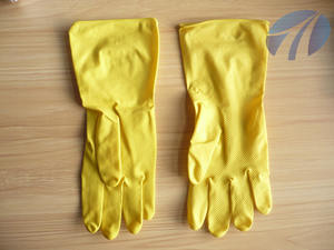 Guantes de látex de manga larga para el hogar, para lavar platos, Palma de goma - Product Image 5