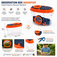 Boîte d'observation des insectes pour enfants, loupe 5X, visionneuse multi-angles avec sangle, récipient respirant pour attraper les insectes