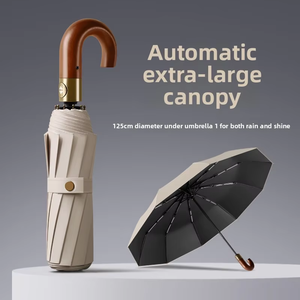 <span class=keywords><strong>OVIDA</strong></span> Sombrilla de negocios de calidad para hombre de estilo clásico automático de 10 costillas resistente al viento fuerte 3 paraguas plegable para regalo de hombre - Product Image 6