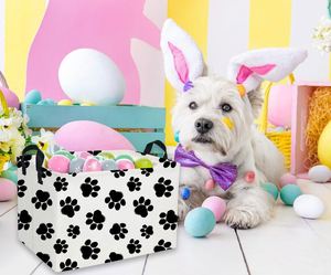 Dog Storage Basket Dog Paw Toy Bin Cute Toy Storage Basket Organizer <b>Box</b> Kids <b>Gift</b> Basket <b>Empty</b> Rectangular Room Decor <b>for</b> Home - Product Image 3