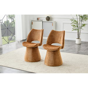 Fauteuil d'appoint moderne en velours, dossier ajouré, durable, écologique, rembourré, élégant pour salle à manger et salon - Product Image 2