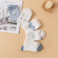 Fleur Broderie Qualité Chaussettes Transparent Bleu Blanc Fleur Chaussettes Curling Été Respirant Chaussettes
