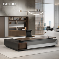 Table de direction E0 de luxe légère Bureau de bureau pliable au design moderne avec prises ergonomiques de haute qualité pour le bureau du PDG