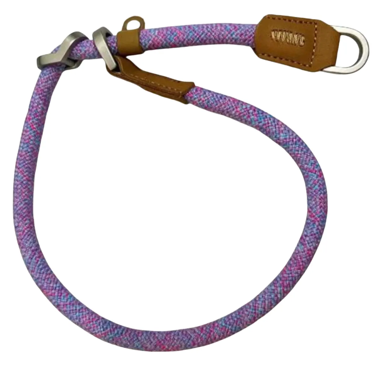New tùy chỉnh có thể điều chỉnh sang trọng Nylon da kim loại khóa hỗn hợp màu sắc vòng P Rope Pet Dog cổ áo