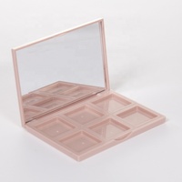 Étui de poudre à reflets lumineux, emballage cosmétique personnalisé avec miroirs, peut mettre 6 couleurs, fard à paupières