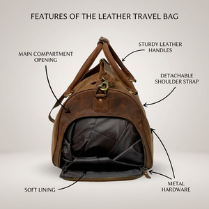 WRIZA Unisex Genuine Leather Vintage Backpack 20-35L Large Capacity Fashionable Travel Laptop <b>Bag</b> Zipper Closure Lightweight - Product Image 4