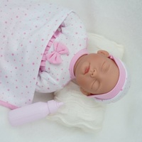 Poupée de bébé réaliste Super mignonne et endormie, joues potelées, jouet pour nouveau-né garçon avec cils clairsemés