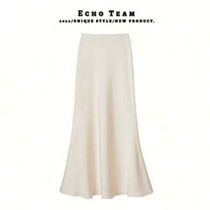 <span class=keywords><strong>Jupe</strong></span> <span class=keywords><strong>mi</strong></span>-<span class=keywords><strong>longue</strong></span> amincissante taille haute pour femme en <span class=keywords><strong>satin</strong></span> d'acétate, coupe sirène, drapée, printemps et été - Product Image 4