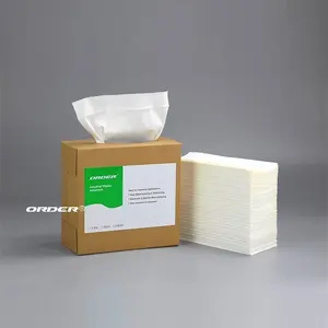 White Spunlaced Fibers Of Cellulose PP Pop-up Box Lint Free Removing Oil Industrial Cleaning Workshop Cloths Clean Rags