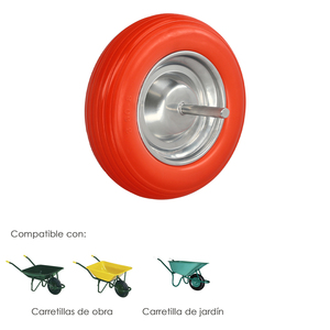 Ruota per carriola da giardino a struttura solida con cerchio in acciaio zincato "Plus" Arancione - Product Image 6