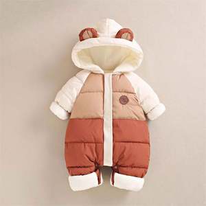<b>Toddler</b> Cotton Romper Baby Winter Coat Button Long Sleeve Cute Baby <b>Snowsuit</b> Fleece <b>Snowsuit</b> Romper Hooded Onesies - Product Image 2