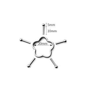 <span class=keywords><strong>Piercing</strong></span> de acero inoxidable para el cuerpo, joyería para el cuerpo, con Clip ajustable en el <span class=keywords><strong>pecho</strong></span>, sin <span class=keywords><strong>Piercing</strong></span>, anillos para pezones de flores, venta al por mayor - Product Image 3