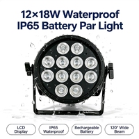 Vente directe d'usine, lampes PAR à batterie 12x18W, étanches IP65, DMX512, RGBW, adaptées aux mariages, aux bars, aux discothèques, éclairages de scène LED