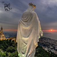 Statue de la Vierge Marie en marbre géante sculptée à la main BLVE, statue religieuse d'extérieur, priez à la Vierge du Liban