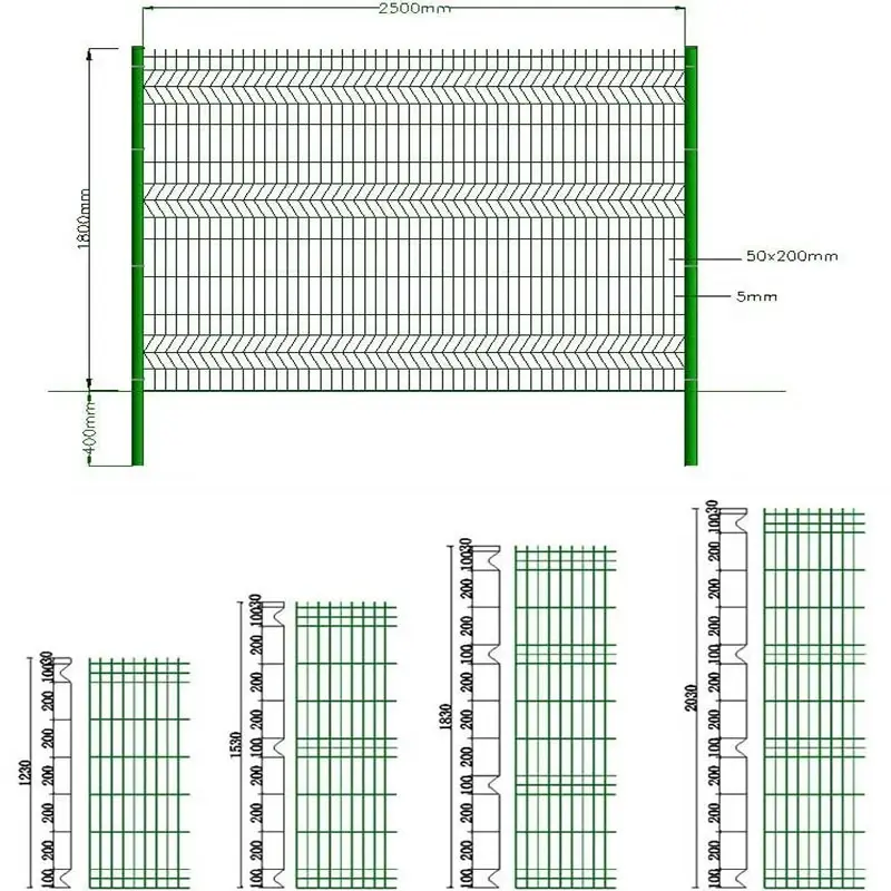 Treillis métallique incurvé 3D Panneau de clôture 3D Sécurité extérieure Clôture incurvée soudée en métal Clôture de jardin grillagée décorative pour la maison et l'extérieur