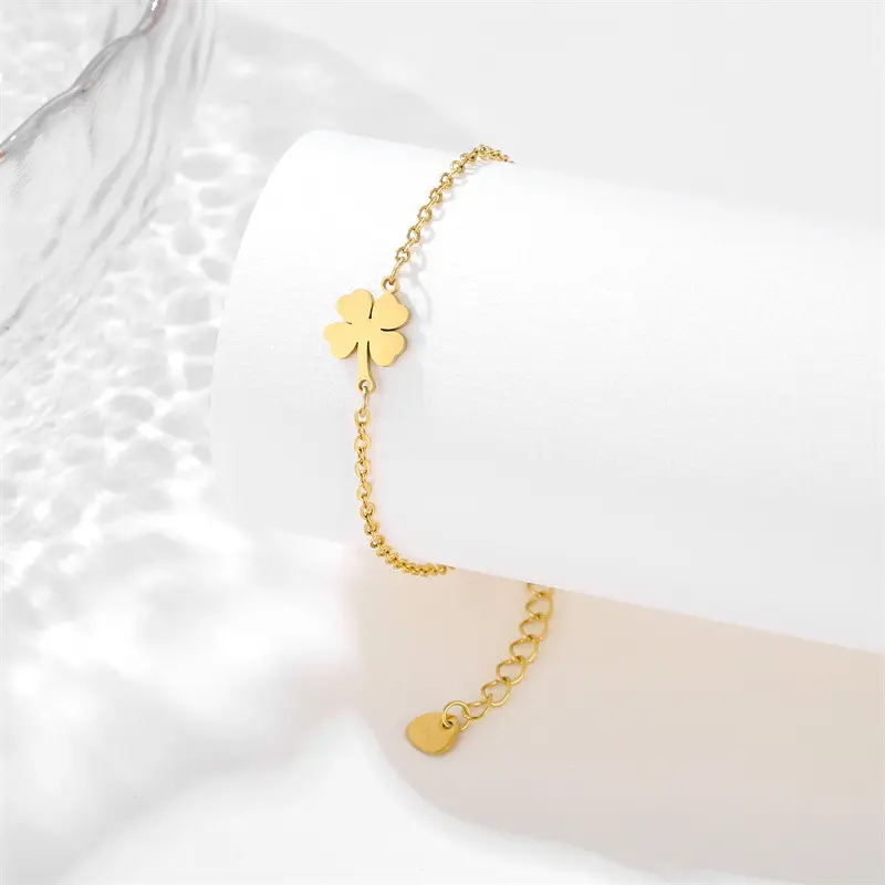 Stainless steel bracelet gold plated heart tree clover horse alphant butterfly leave charm pendant adjust chain bangle bracelets